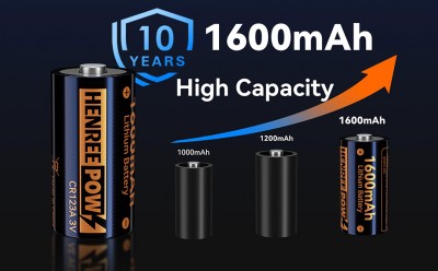हेनरीपो एए 1.5 वी लिथियम रिचार्जेबल बैटरी, वास्तविक उच्च क्षमता 3000mWh (2000mAh) ली-आयन एए बैटर